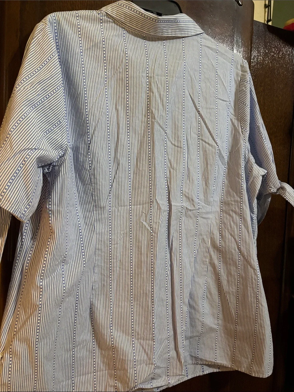 Talbots Blue and White Striped Popover Shirt - Picture 6 of 9